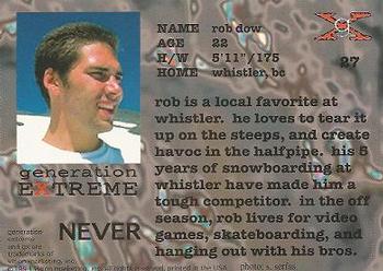 1994 Vision Generation Extreme #27 Rob Dow Back